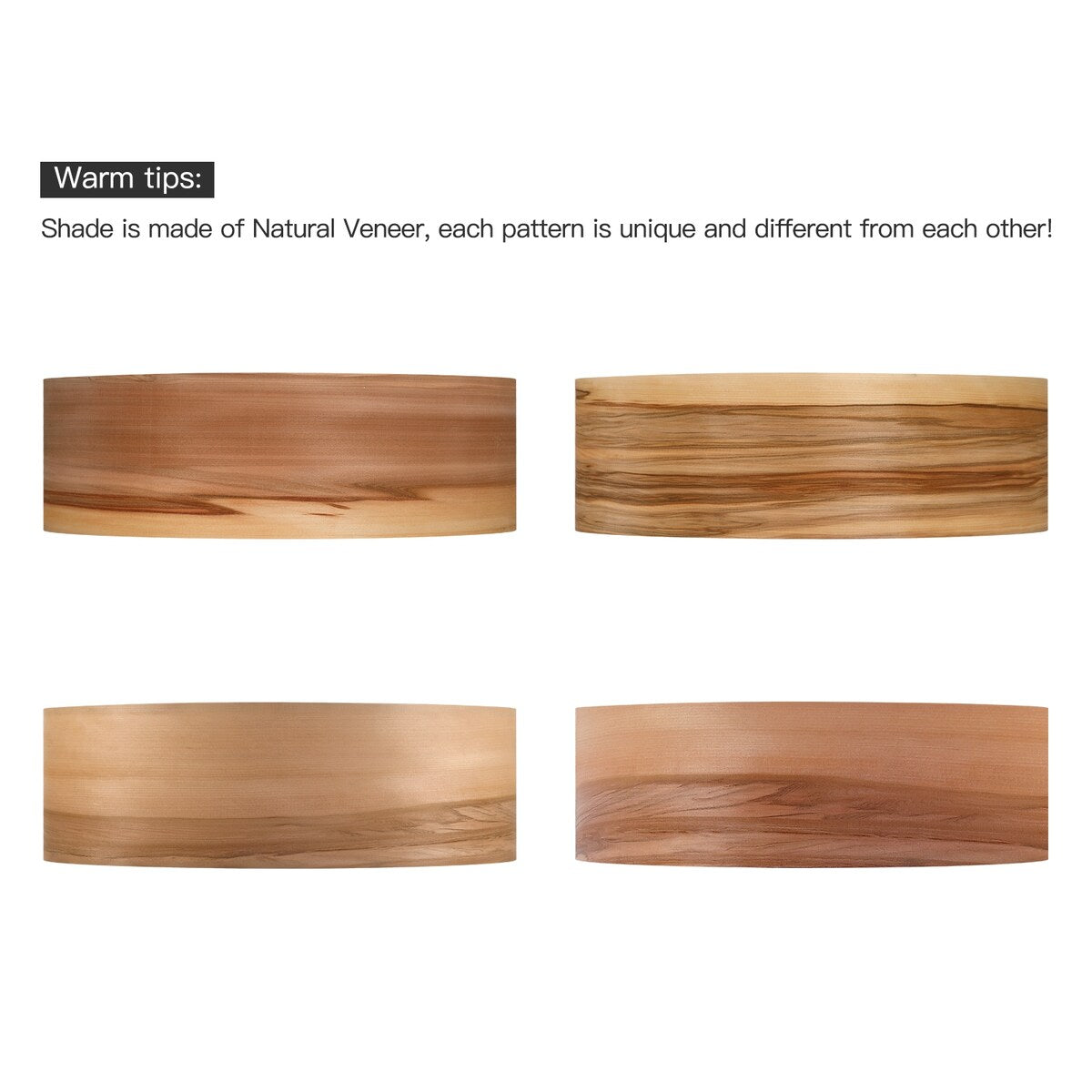 Lampadario a tamburo Breaux a 4 luci in legno impiallacciato con baldacchino nero - 22 pollici di larghezza