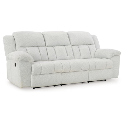 Divano reclinabile manuale Briar in poliestere bianco, braccioli con cuscino superiore, 91 pollici