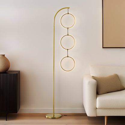 Lampada da terra super luminosa a LED Brightech Nova da 74 pollici con 3 anelli luminosi industriali e dimmer a 3 vie