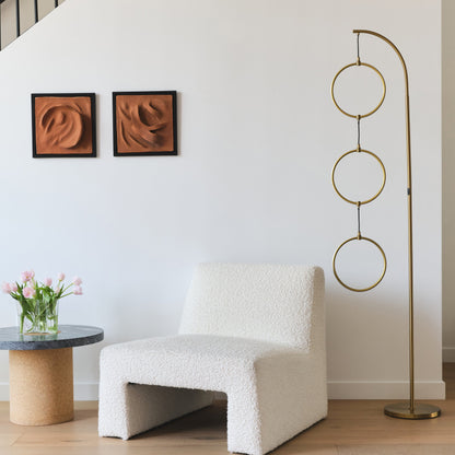 Lampada da terra super luminosa a LED Brightech Nova da 74 pollici con 3 anelli luminosi industriali e dimmer a 3 vie