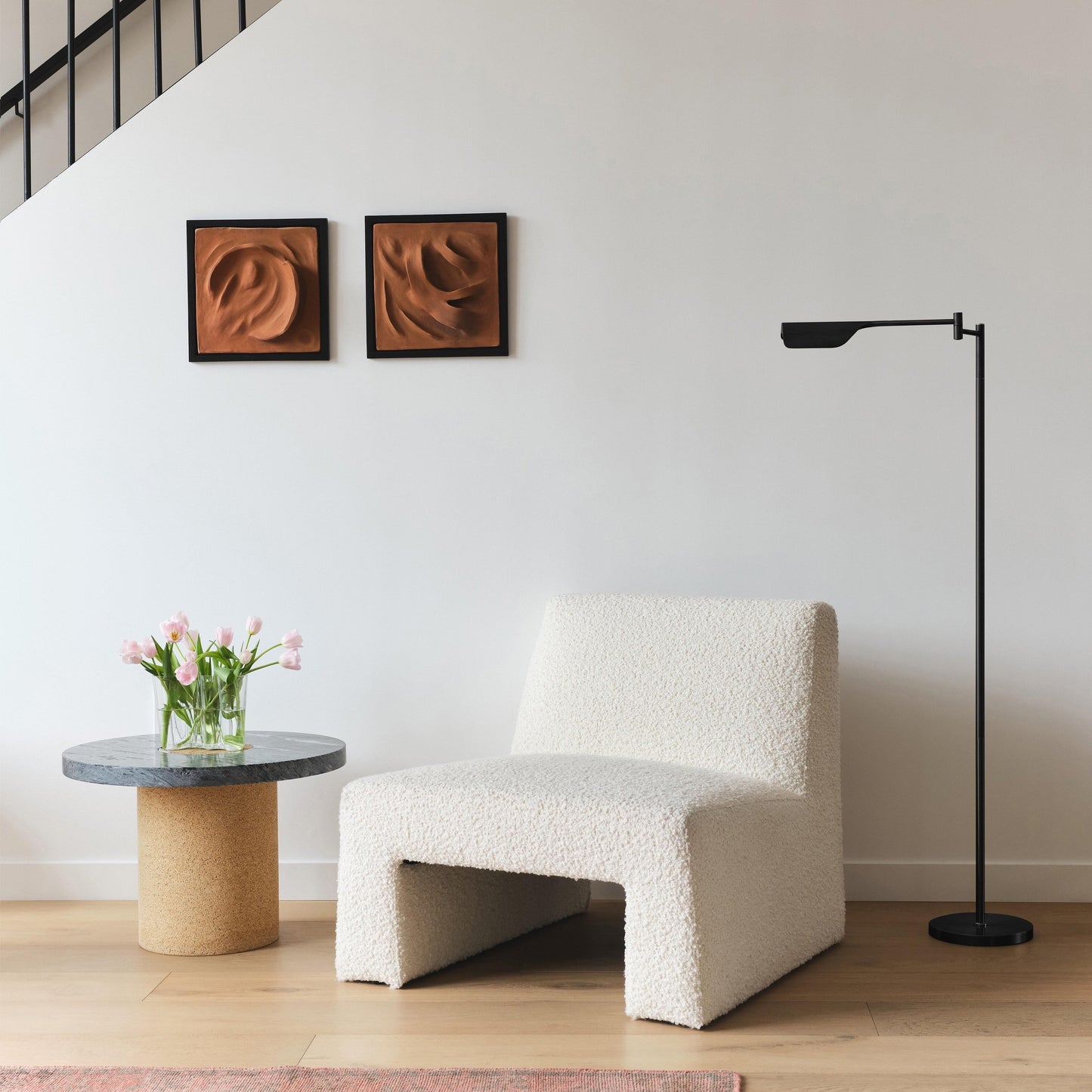 Lampada da terra a LED Brightech Leaf da 53 pollici con dimmer industriale a 3 vie e paralume Empire in metallo ottone