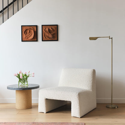 Lampada da terra a LED Brightech Leaf da 53 pollici con dimmer industriale a 3 vie e paralume Empire in metallo ottone