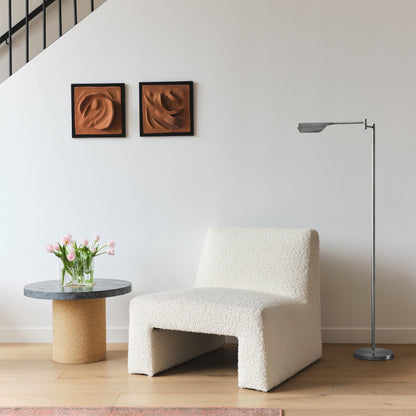 Lampada da terra a LED Brightech Leaf da 53 pollici con dimmer industriale a 3 vie e paralume Empire in metallo ottone