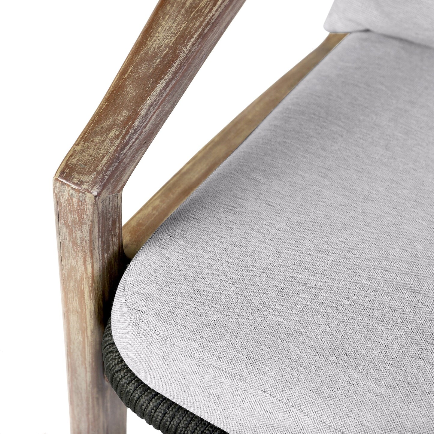 Set da chat Brighton in legno massello e corda, 4 pezzi