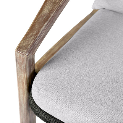 Set da chat Brighton in legno massello e corda, 4 pezzi