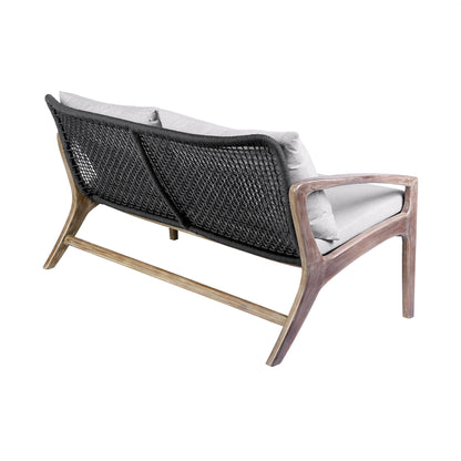 Set da chat Brighton in legno massello e corda, 4 pezzi