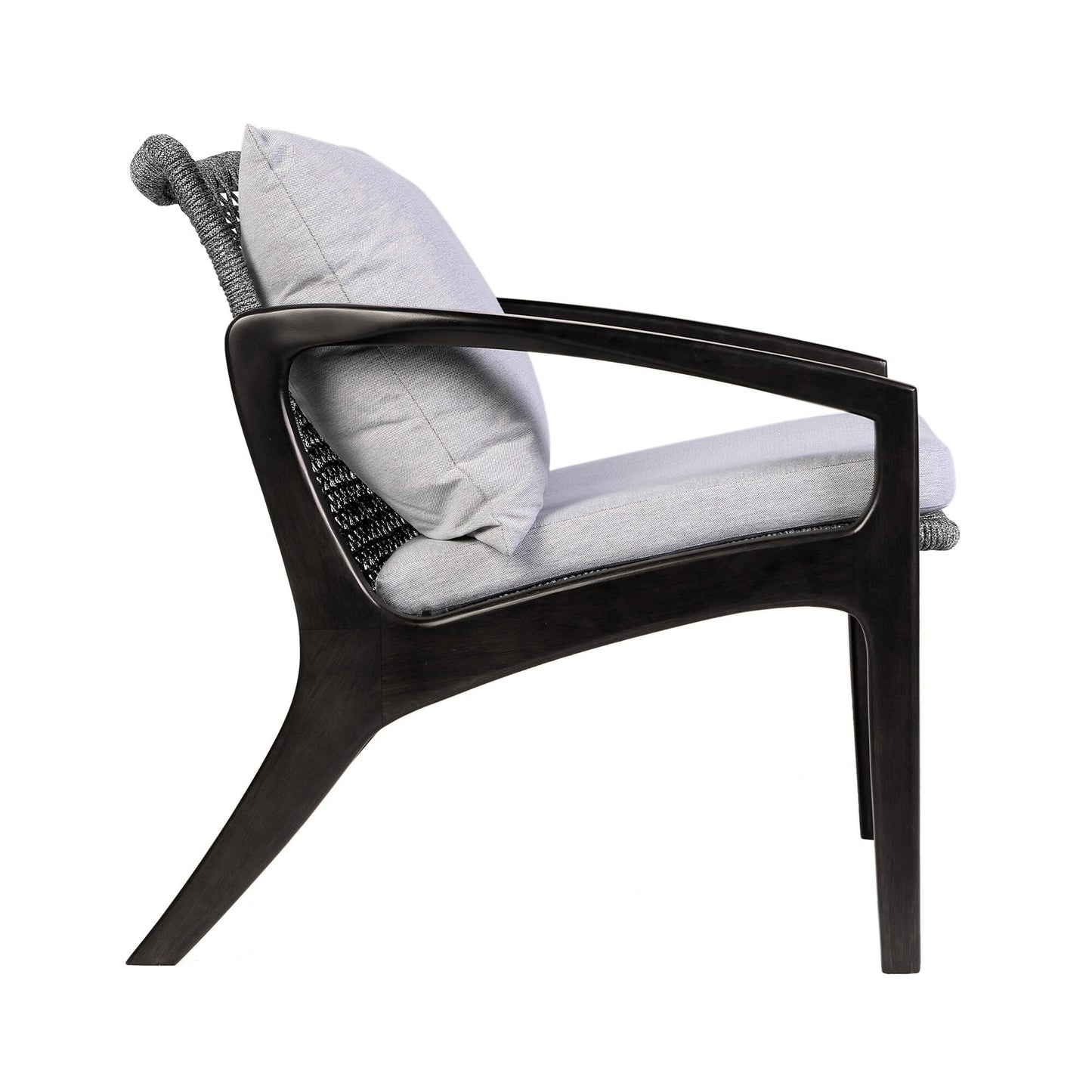 Set da chat Brighton in legno massello e corda, 4 pezzi