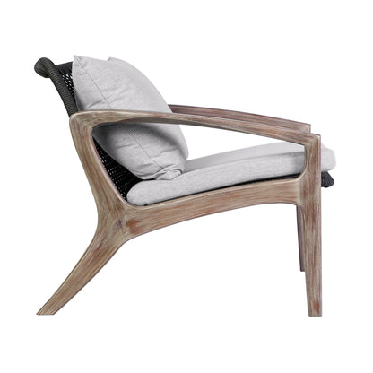 Set da chat Brighton in legno massello e corda, 4 pezzi