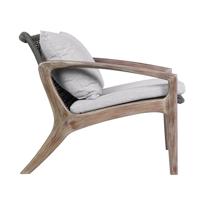 Set da chat Brighton in legno massello e corda, 4 pezzi