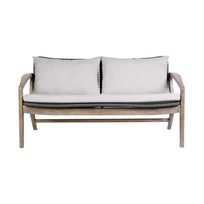 Set da chat Brighton in legno massello e corda, 4 pezzi