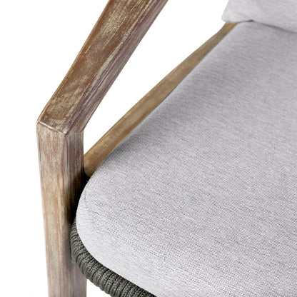 Set da chat Brighton in legno massello e corda, 4 pezzi