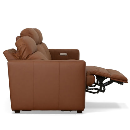 Divano reclinabile elettrico in pelle Broadway con poggiatesta elettrici di Flexsteel