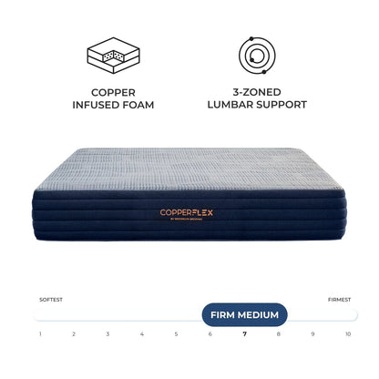 Materasso in schiuma Brooklyn Bedding CopperFlex 10 con schiuma a zone