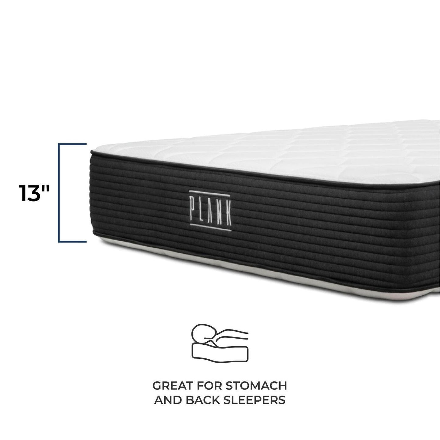 Materasso Brooklyn Bedding Plank 13 Luxe a due lati rigido/ultra rigido con fodera rinfrescante