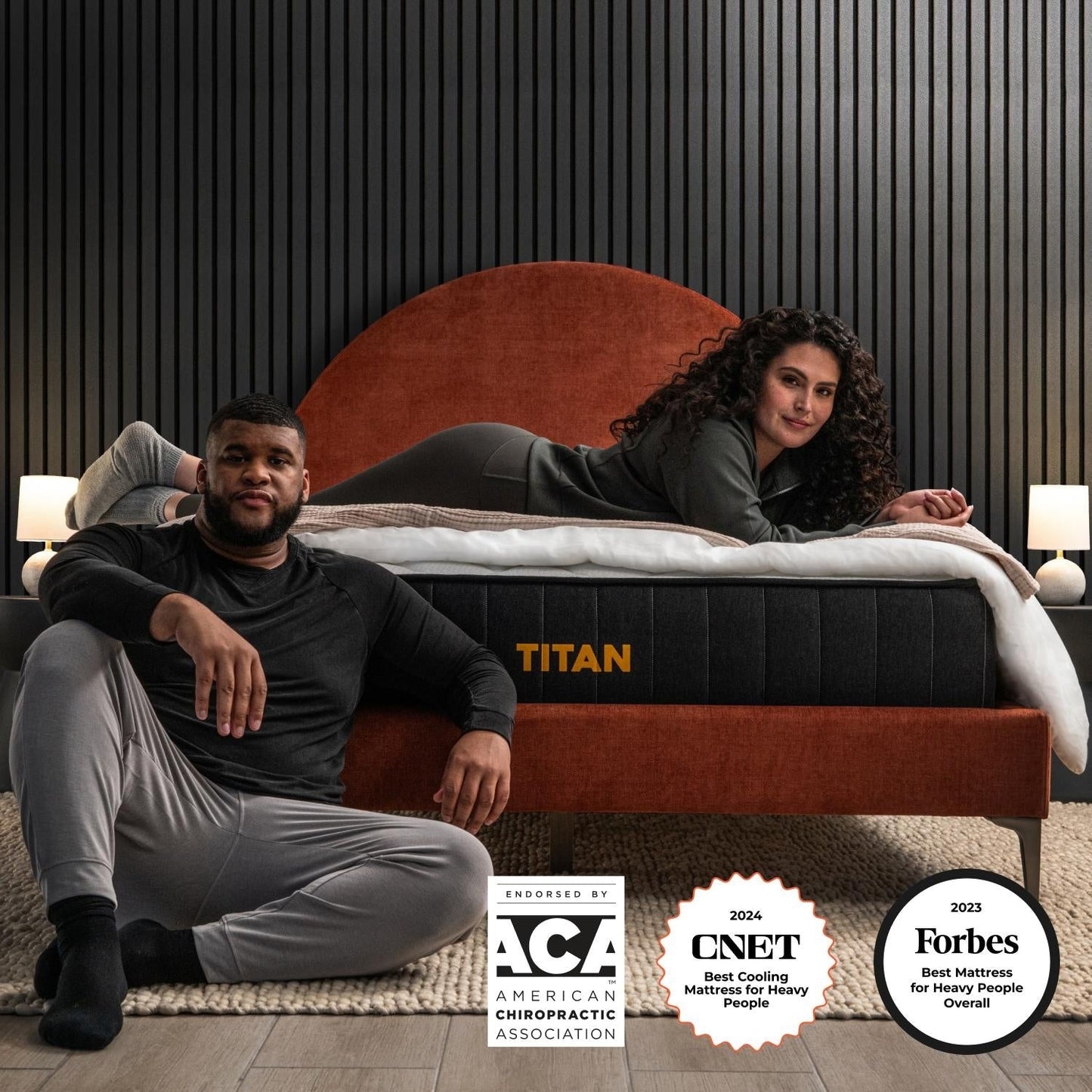 Brooklyn Bedding Titan 11 Hybrid per dormienti taglie forti con fodera rinfrescante