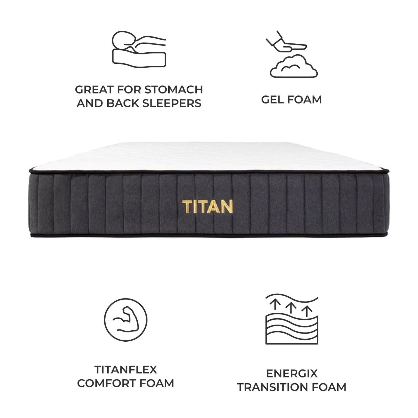 Brooklyn Bedding Titan 11 Hybrid per dormienti taglie forti con fodera rinfrescante