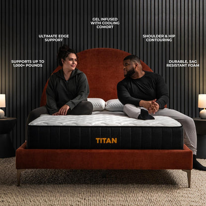 Brooklyn Bedding Titan 11 Hybrid per dormienti taglie forti con fodera rinfrescante
