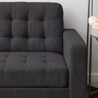 Divano Brookside Brynn da 76 pollici con braccioli quadrati in similpelle/velluto/tessuto