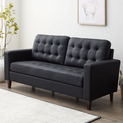 Divano Brookside Brynn da 76 pollici con braccioli quadrati in similpelle/velluto/tessuto