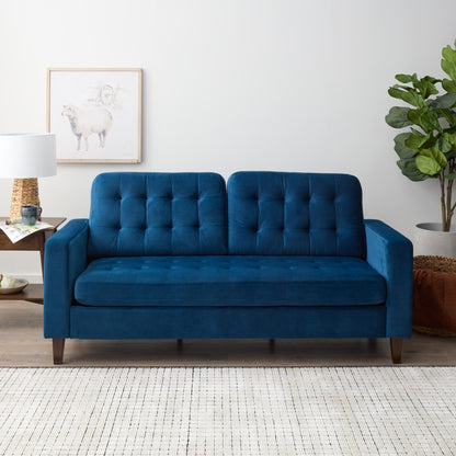 Divano Brookside Brynn da 76 pollici con braccioli quadrati in similpelle/velluto/tessuto