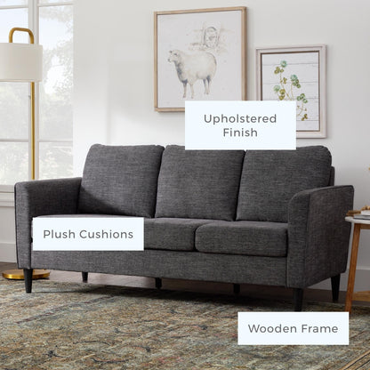 Divano imbottito con braccioli curvi Brookside Clara 73