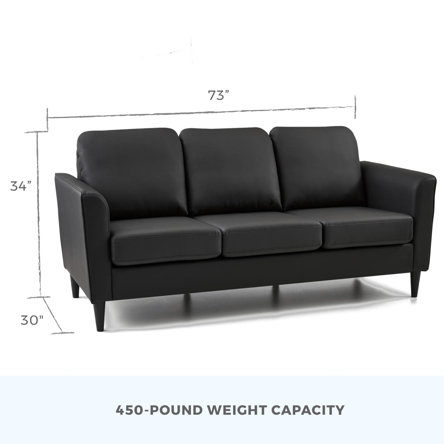 Divano imbottito con braccioli curvi Brookside Clara 73