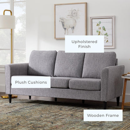 Divano imbottito con braccioli curvi Brookside Clara 73