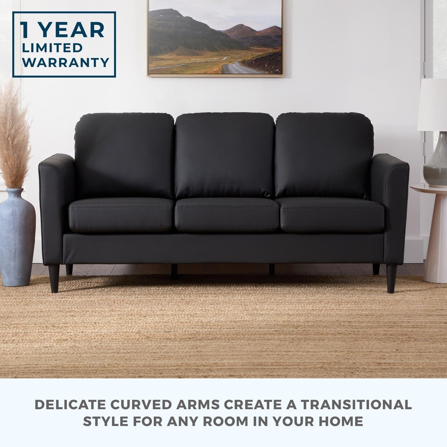 Divano imbottito con braccioli curvi Brookside Clara 73