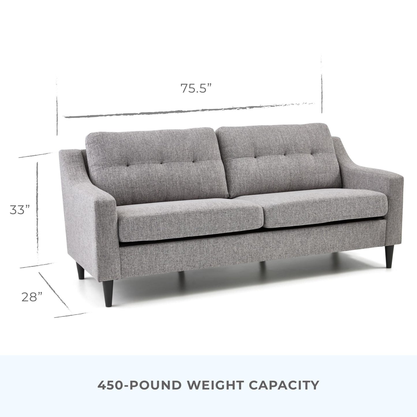 Divano imbottito con braccioli a cucchiaio Brookside Ellen 75