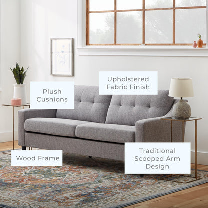 Divano imbottito con braccioli a cucchiaio Brookside Ellen 75