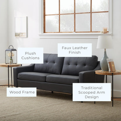 Divano imbottito con braccioli a cucchiaio Brookside Ellen 75