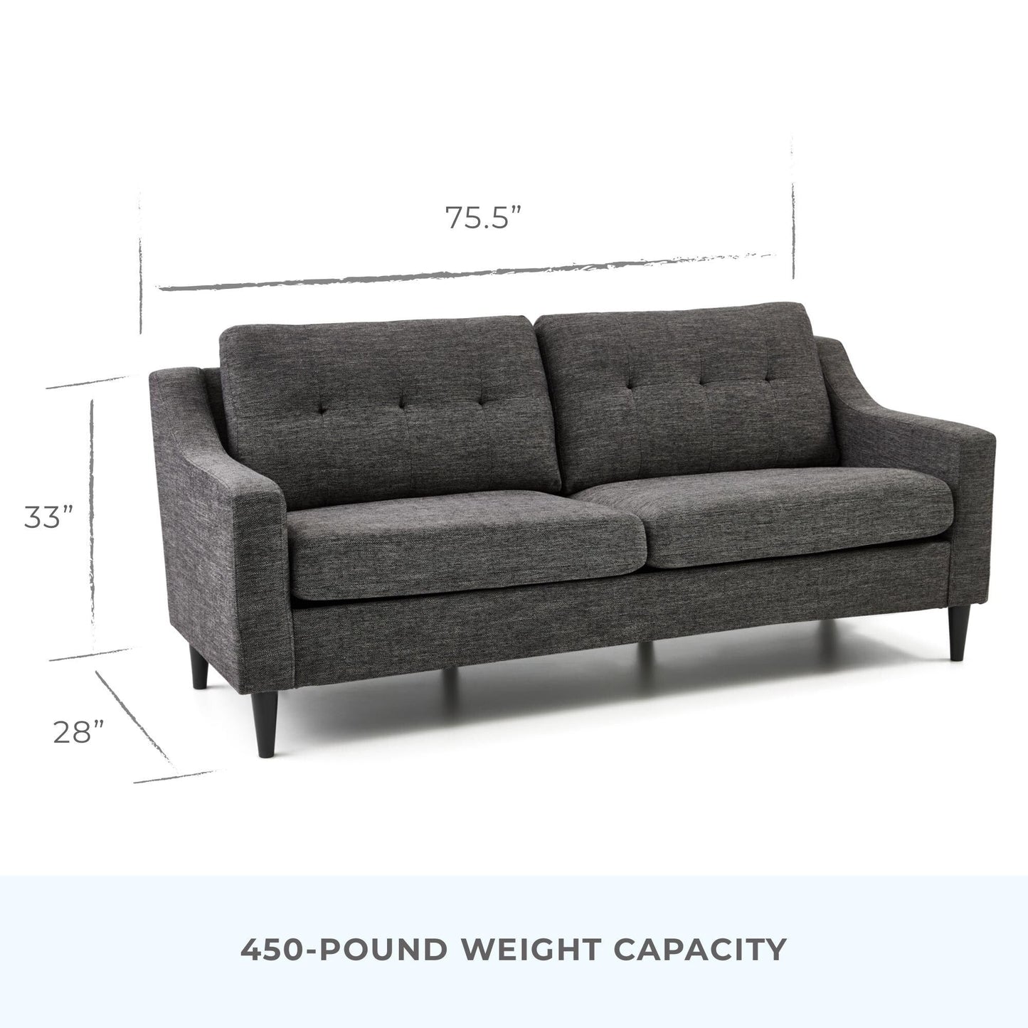 Divano imbottito con braccioli a cucchiaio Brookside Ellen 75