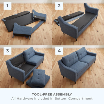 Divano imbottito con braccioli a cucchiaio Brookside Ellen 75