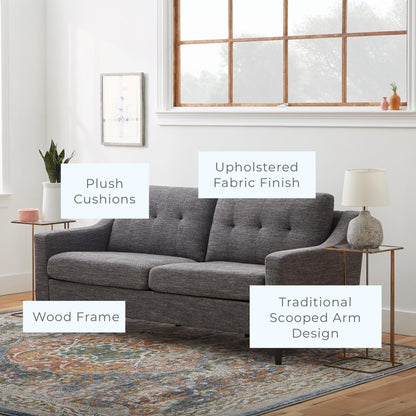 Divano imbottito con braccioli a cucchiaio Brookside Ellen 75