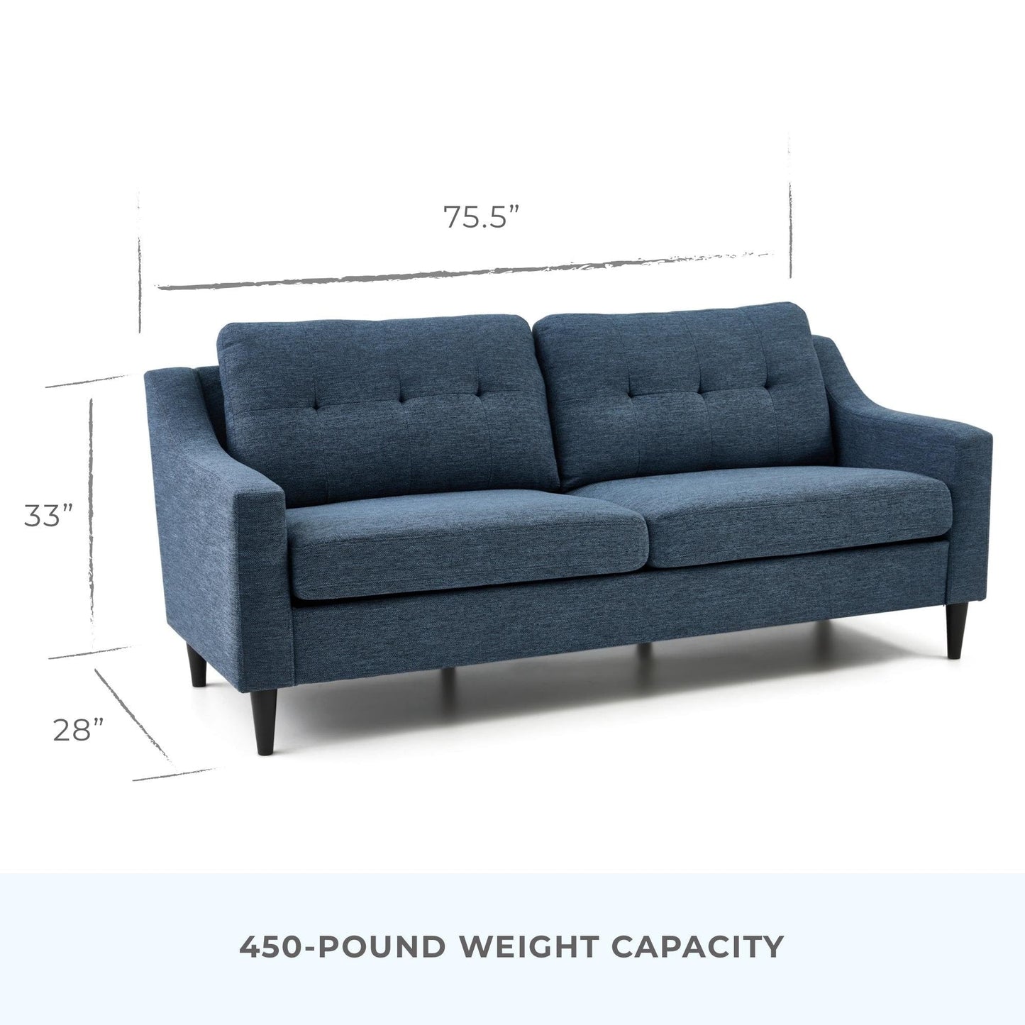 Divano imbottito con braccioli a cucchiaio Brookside Ellen 75