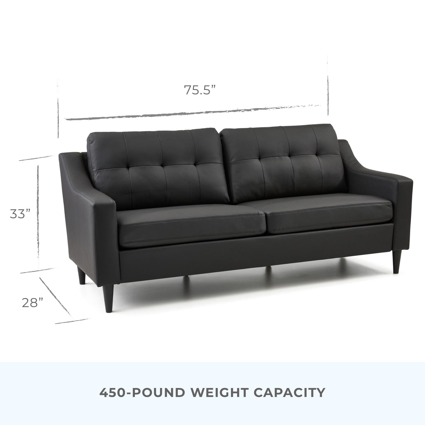 Divano imbottito con braccioli a cucchiaio Brookside Ellen 75