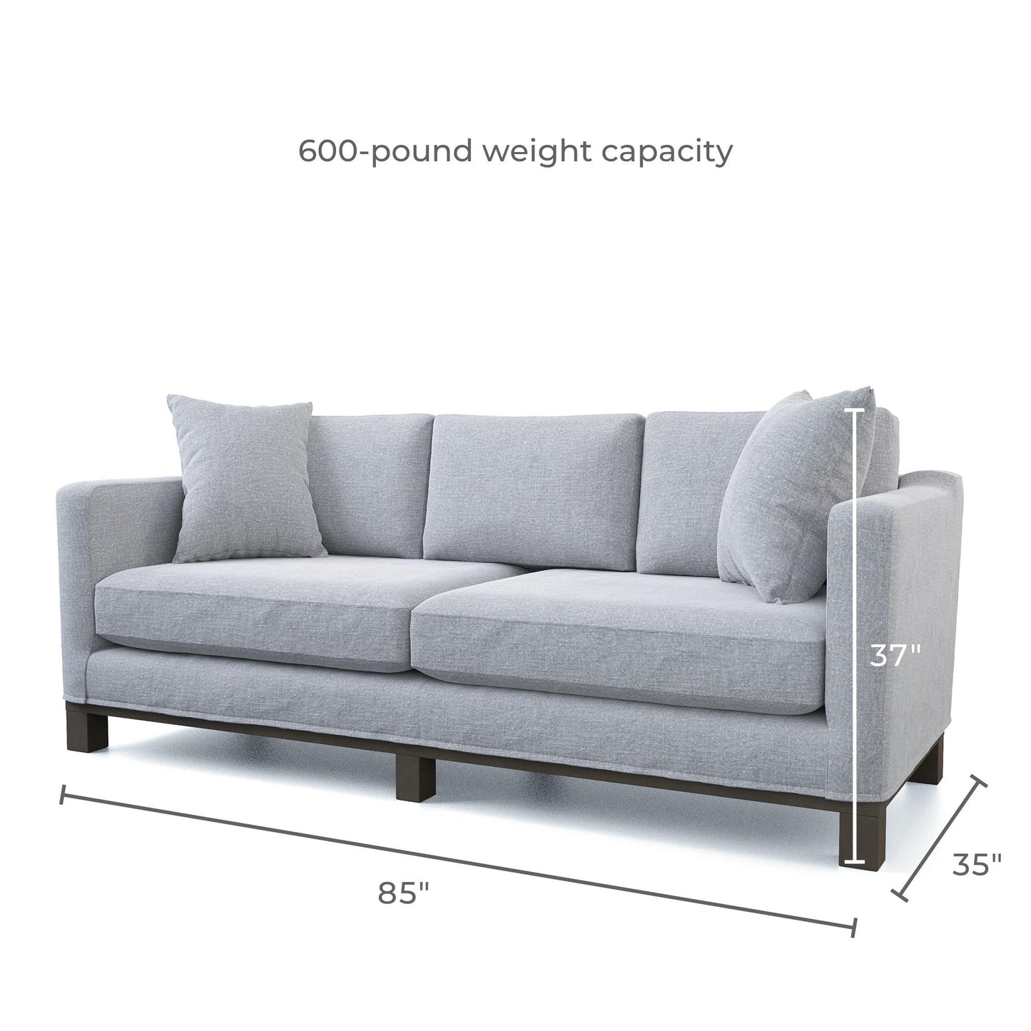 Divano imbottito con base in legno Brookside Kay