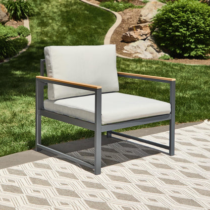 Sedia decorativa da esterno Brookside Meg in metallo con cuscini