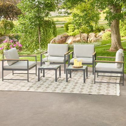 Sedia decorativa da esterno Brookside Meg in metallo con cuscini