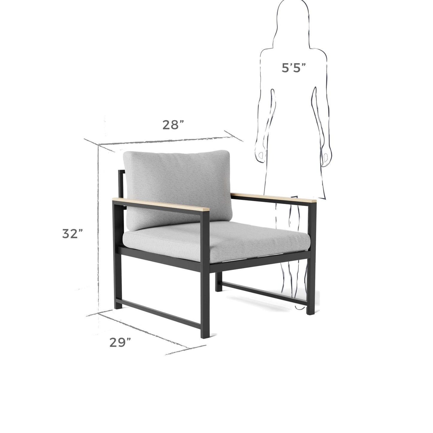 Sedia decorativa da esterno Brookside Meg in metallo con cuscini