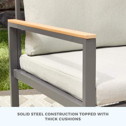 Sedia decorativa da esterno Brookside Meg in metallo con cuscini