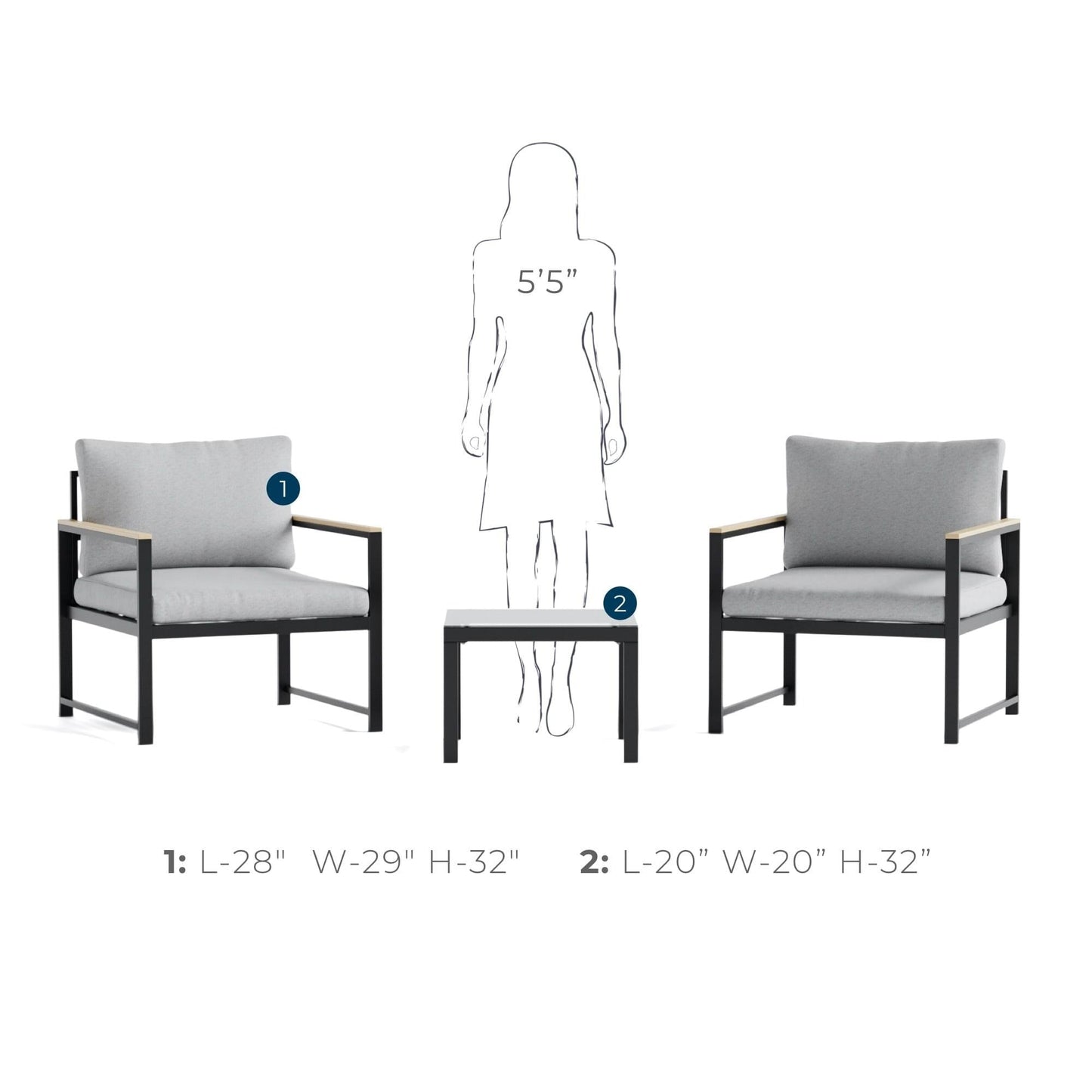 Sedia decorativa da esterno Brookside Meg in metallo con cuscini