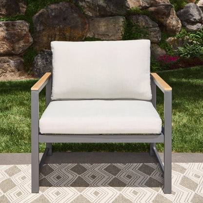 Sedia decorativa da esterno Brookside Meg in metallo con cuscini