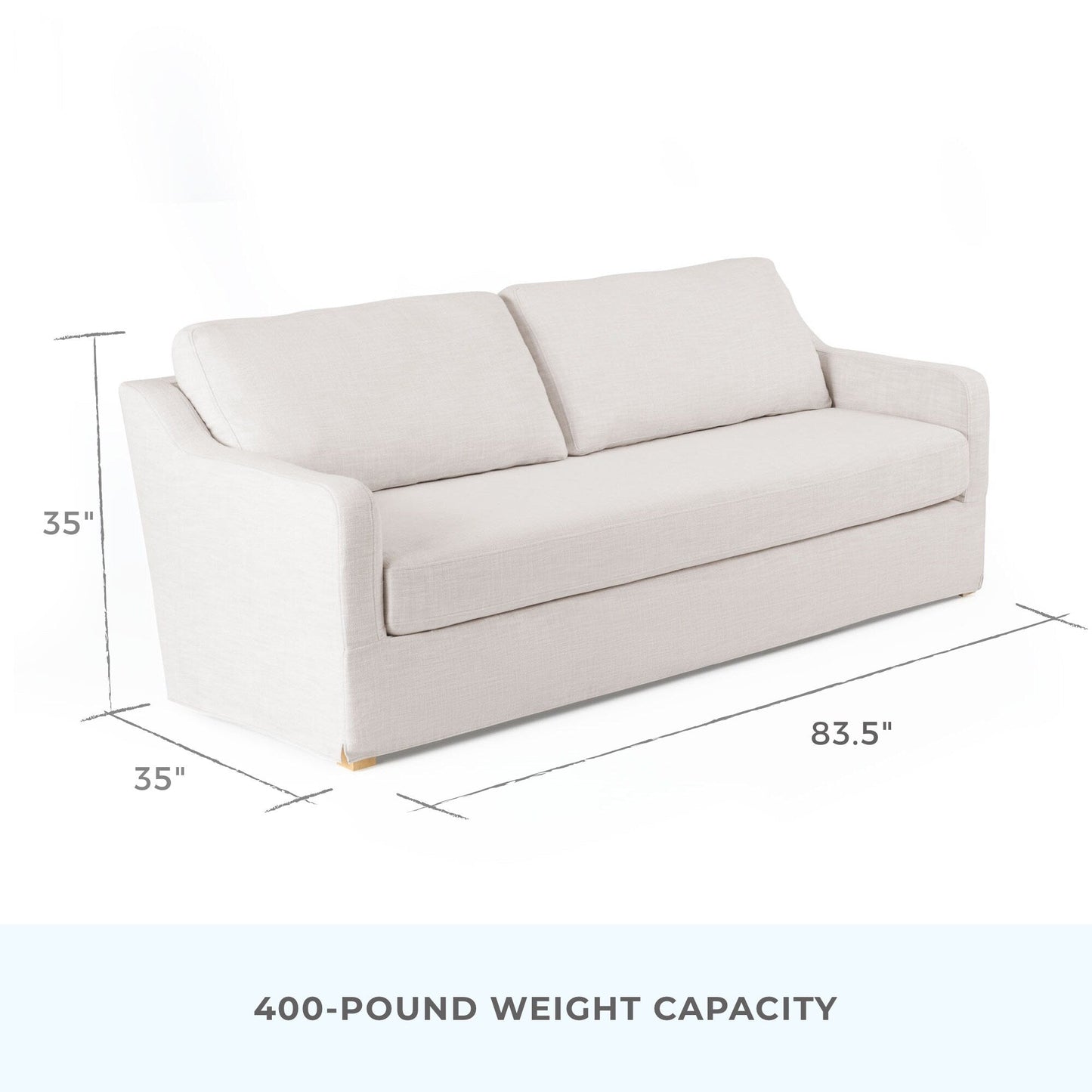 Divano imbottito Brookside Nelle a 3 posti