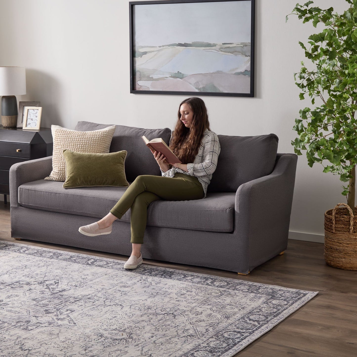 Divano imbottito Brookside Nelle a 3 posti