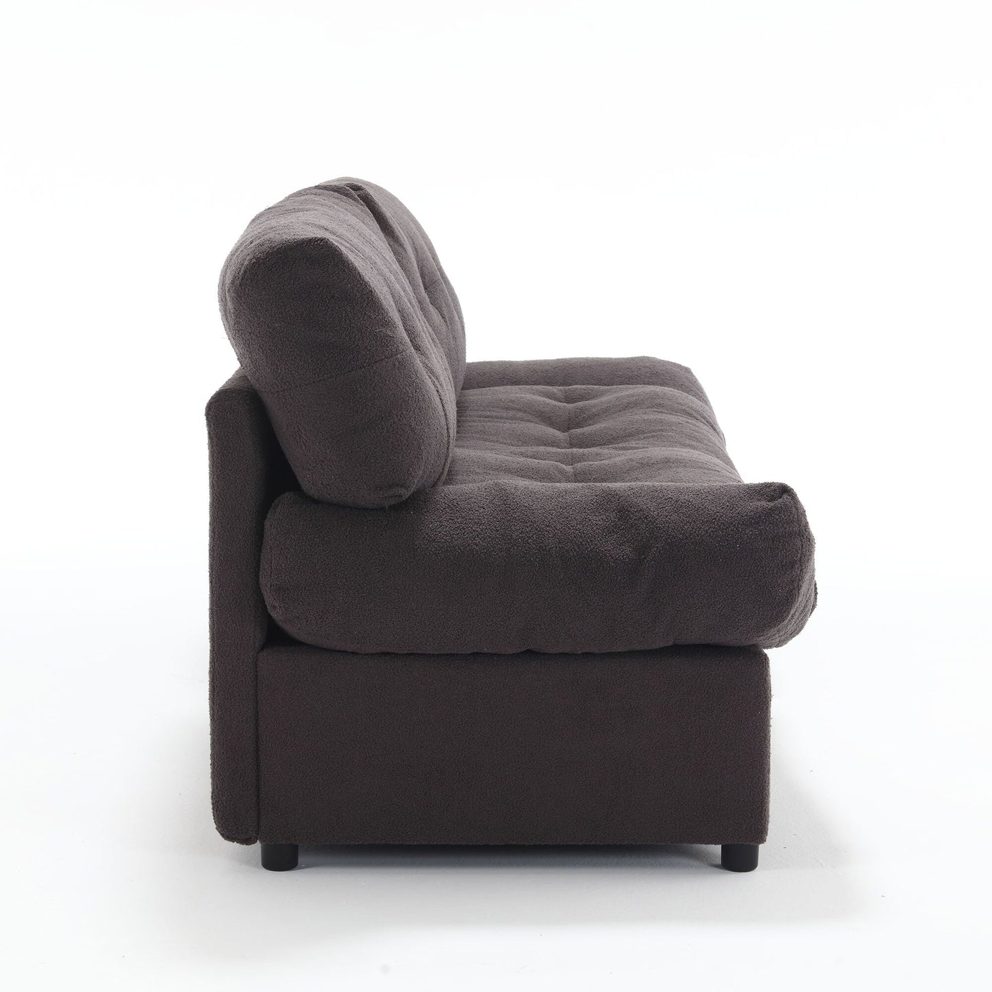 Divano a 2 posti in tessuto marrone da 96,46'' con comodo design imbottito, stile nuvola e piedini in plastica per il soggiorno