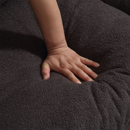 Divano a 2 posti in tessuto marrone da 96,46'' con comodo design imbottito, stile nuvola e piedini in plastica per il soggiorno