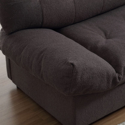 Divano a 2 posti in tessuto marrone da 96,46'' con comodo design imbottito, stile nuvola e piedini in plastica per il soggiorno