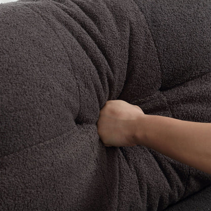 Divano a 2 posti in tessuto marrone da 96,46'' con comodo design imbottito, stile nuvola e piedini in plastica per il soggiorno