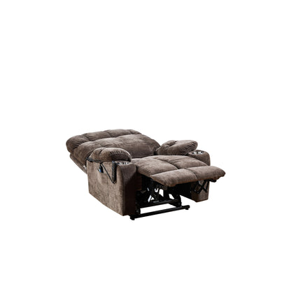 Poltrona reclinabile elettrica a doppio motore marrone con riscaldamento, massaggio, posizione infinita, reclinazione di 180°, schienale regolabile